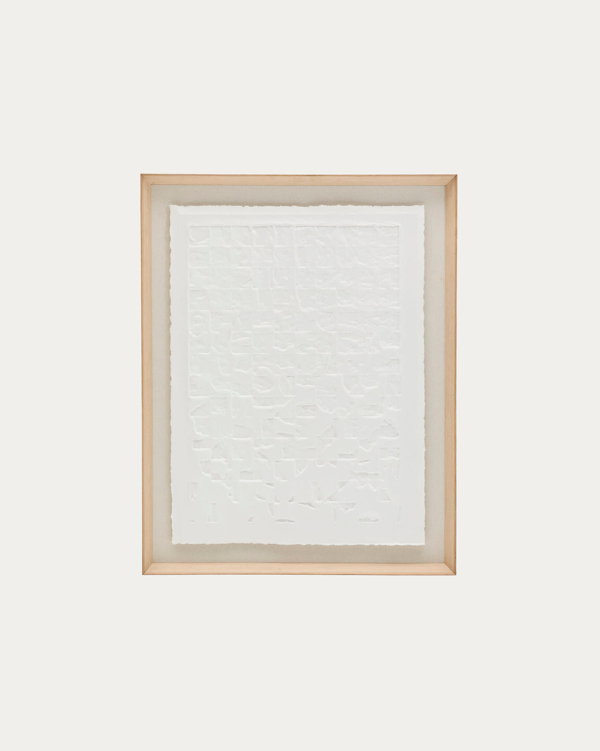 Tableau Japandi en papier mâché blanc 90 x 70 cm - Annia