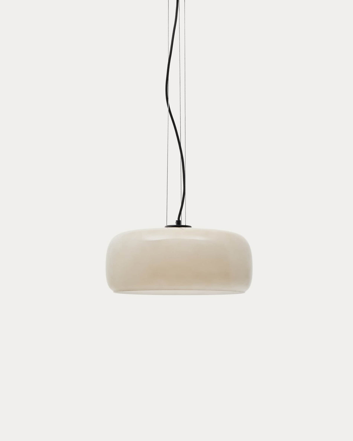 Plafonnier Japandi en verre gris clair Ø 38 cm - Reig