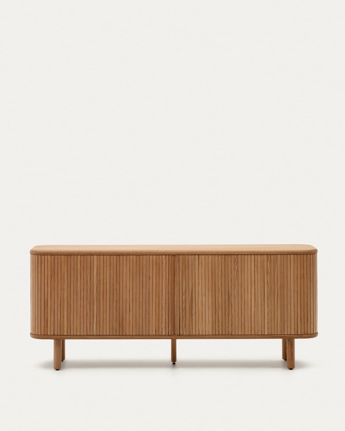 Buffet Japandi 2 portes en placage de frêne finition naturelle 180 x 75 cm - Mailen