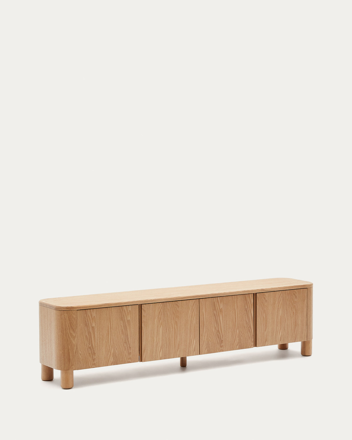 Meuble TV Japandi en contreplaqué de frêne 200 x 52 cm - Salaya