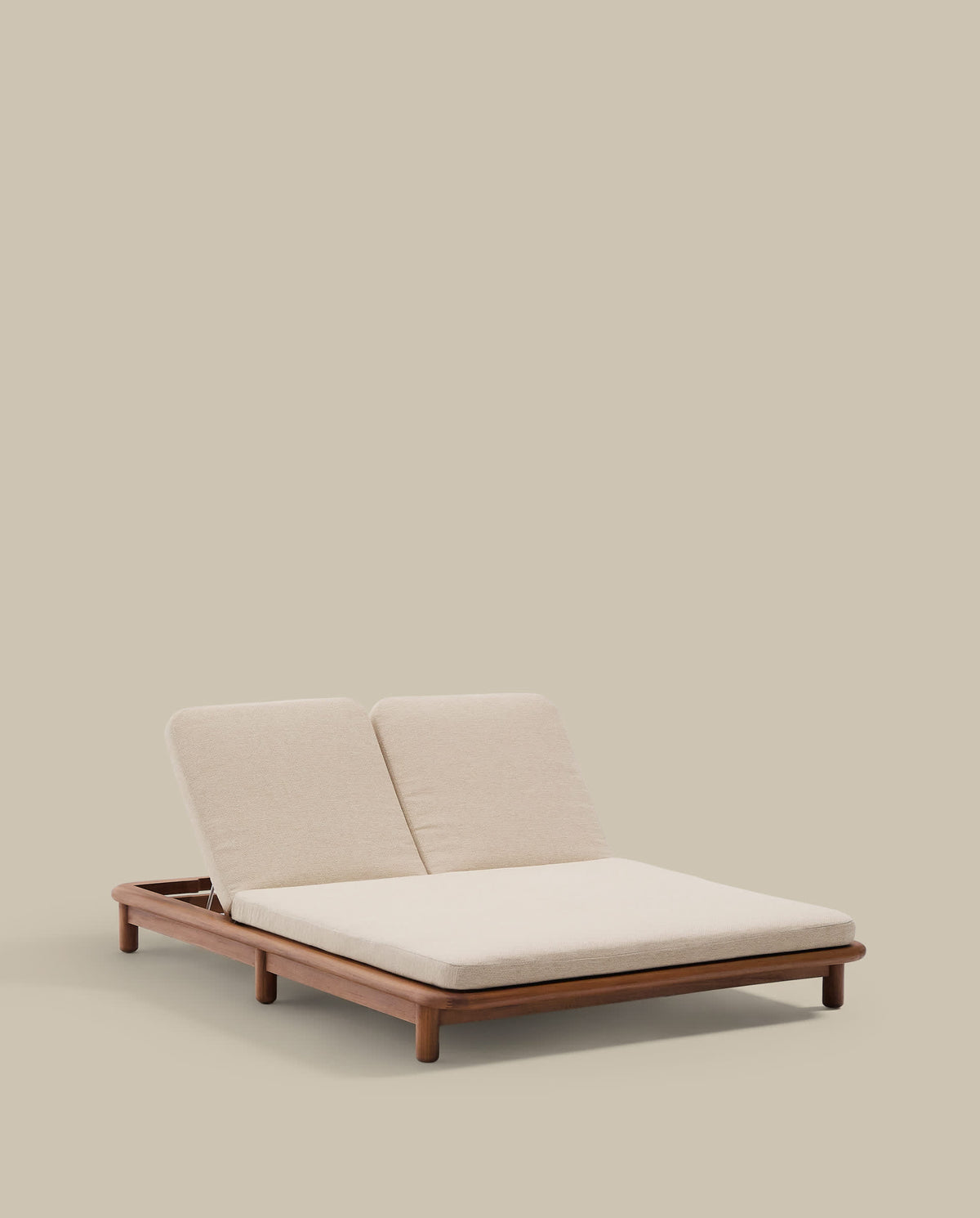 Bain de soleil double Japandi en bois de teck - Turqueta