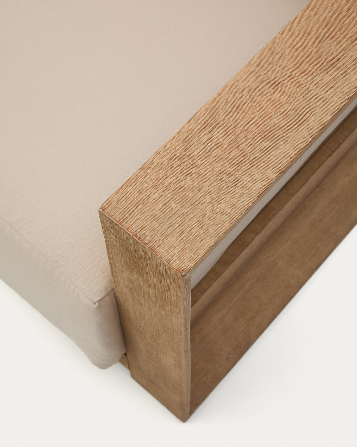 Canapé d'angle Japandi 5 places en bois d'acacia avec finition claire 248 cm - Ambra