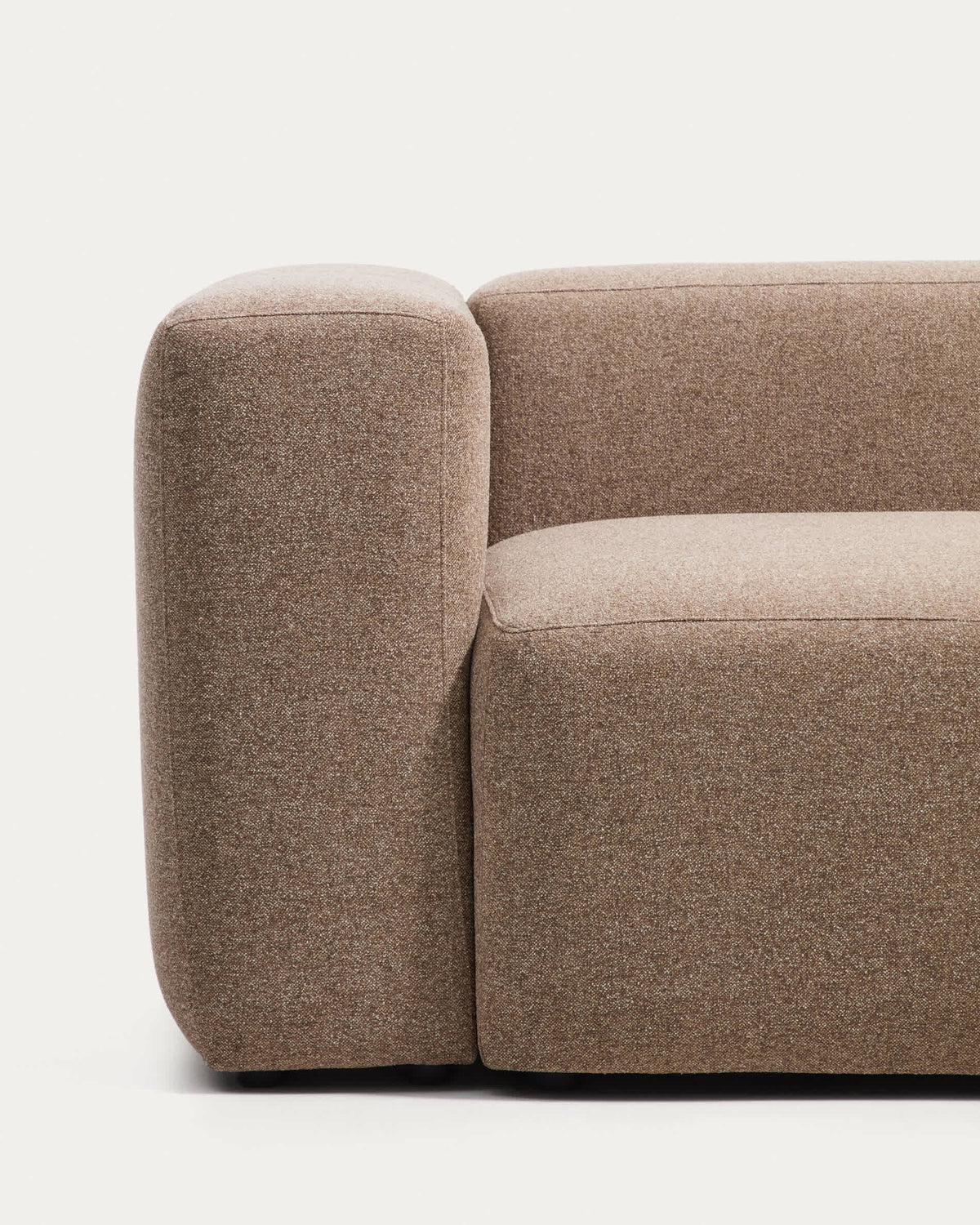 Canapé Japandi 3 places en chenille marron 240 cm - Blok