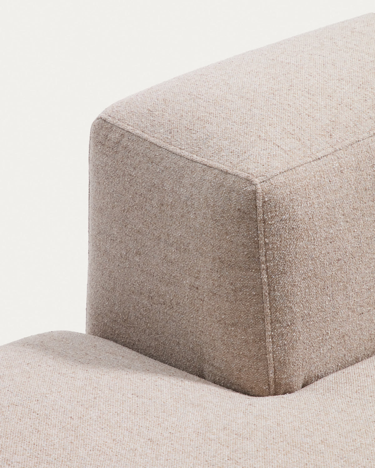 Canapé Japandi 3 places en chenille beige 290 cm - Blok