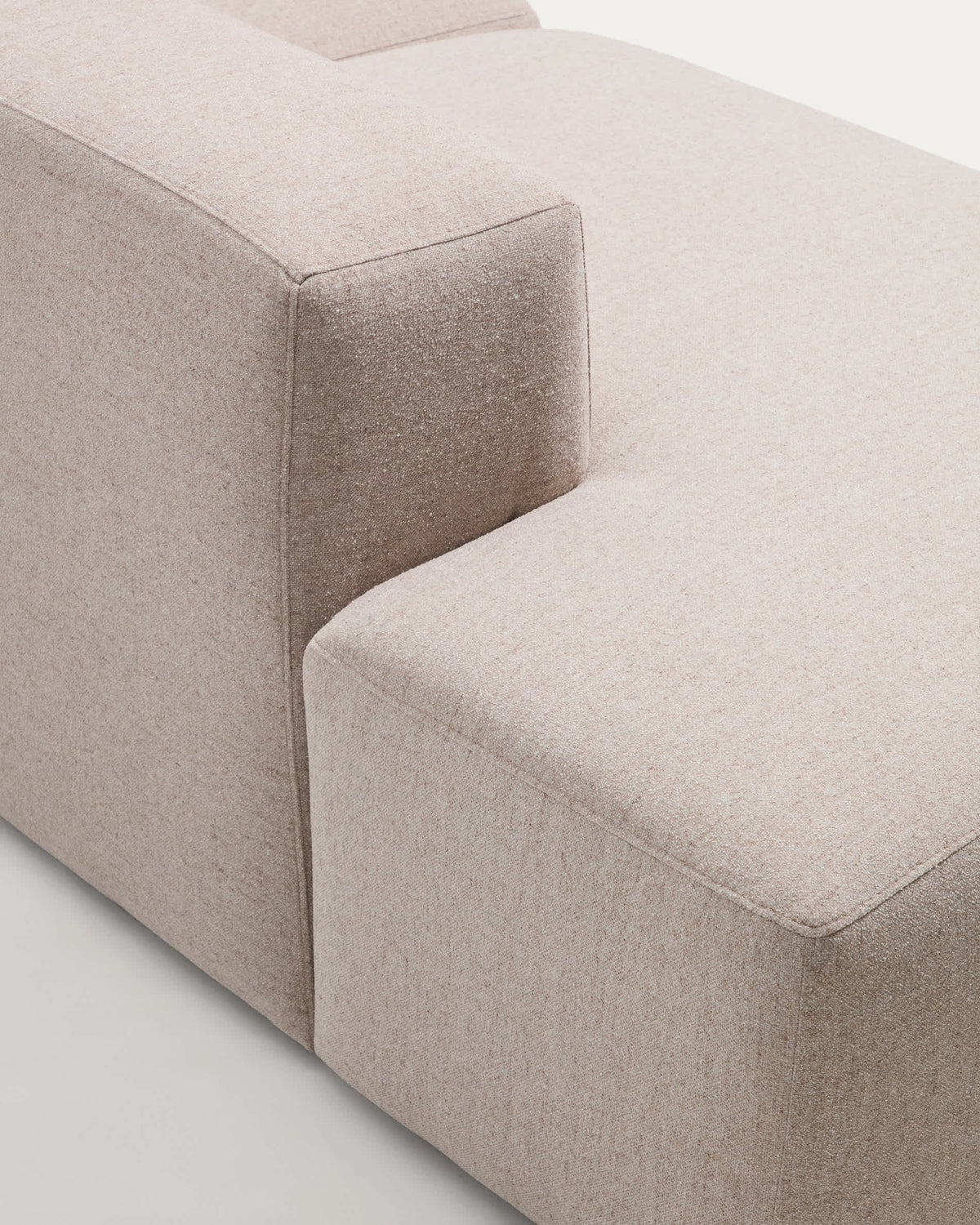 Canapé Japandi 4 places en chenille beige 380 cm - Blok