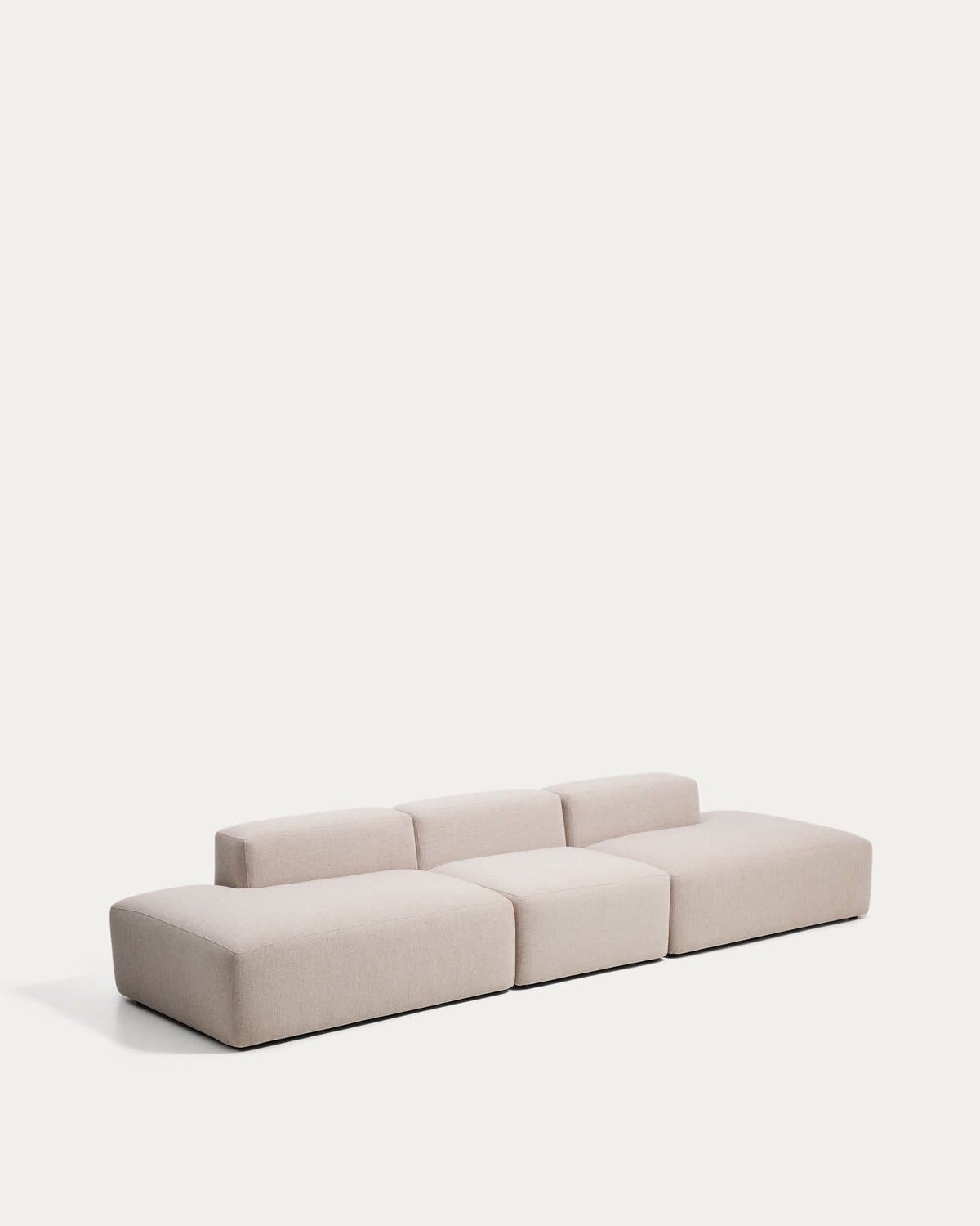 Canapé Japandi 4 places en chenille beige 380 cm - Blok