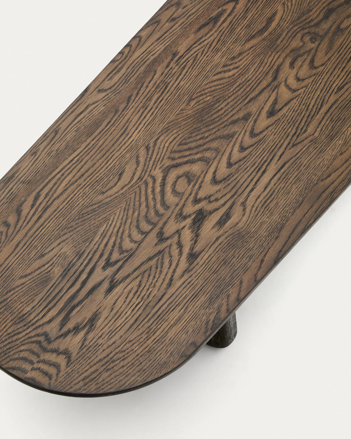 Table basse Japandi en bois de chêne finition foncée 147 x 65 cm - Pirita