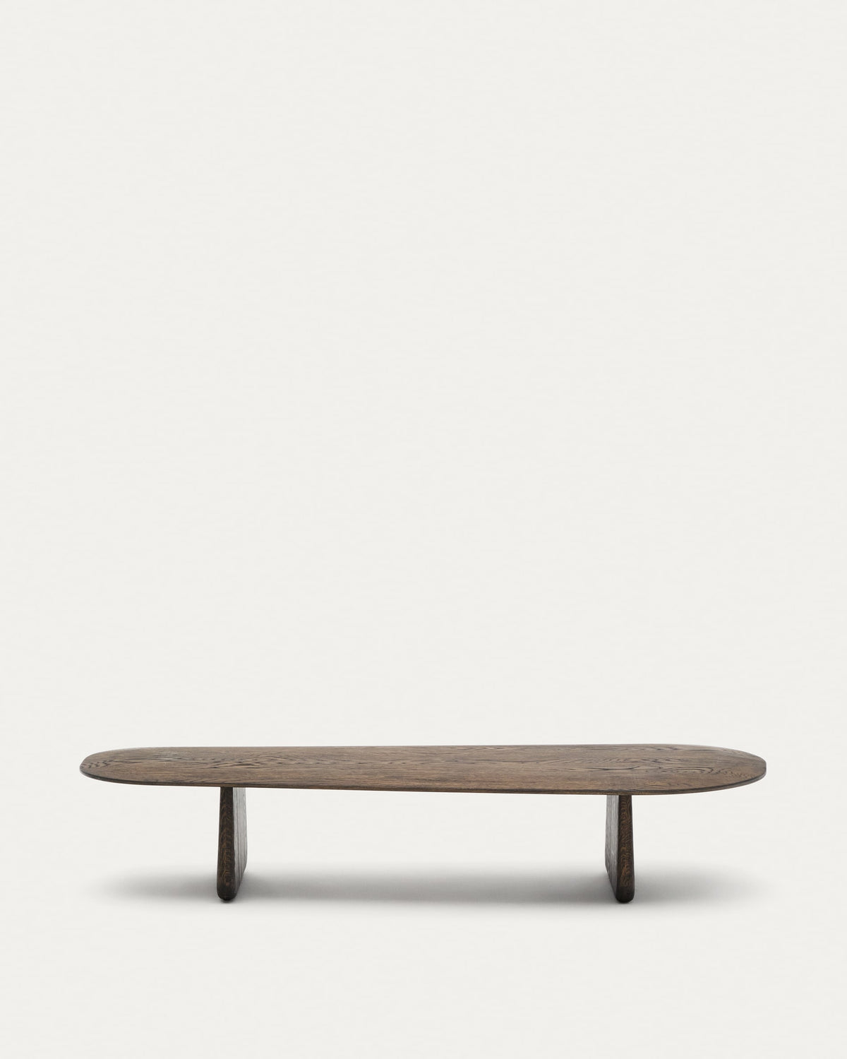 Table basse Japandi en bois de chêne finition foncée 147 x 65 cm - Pirita