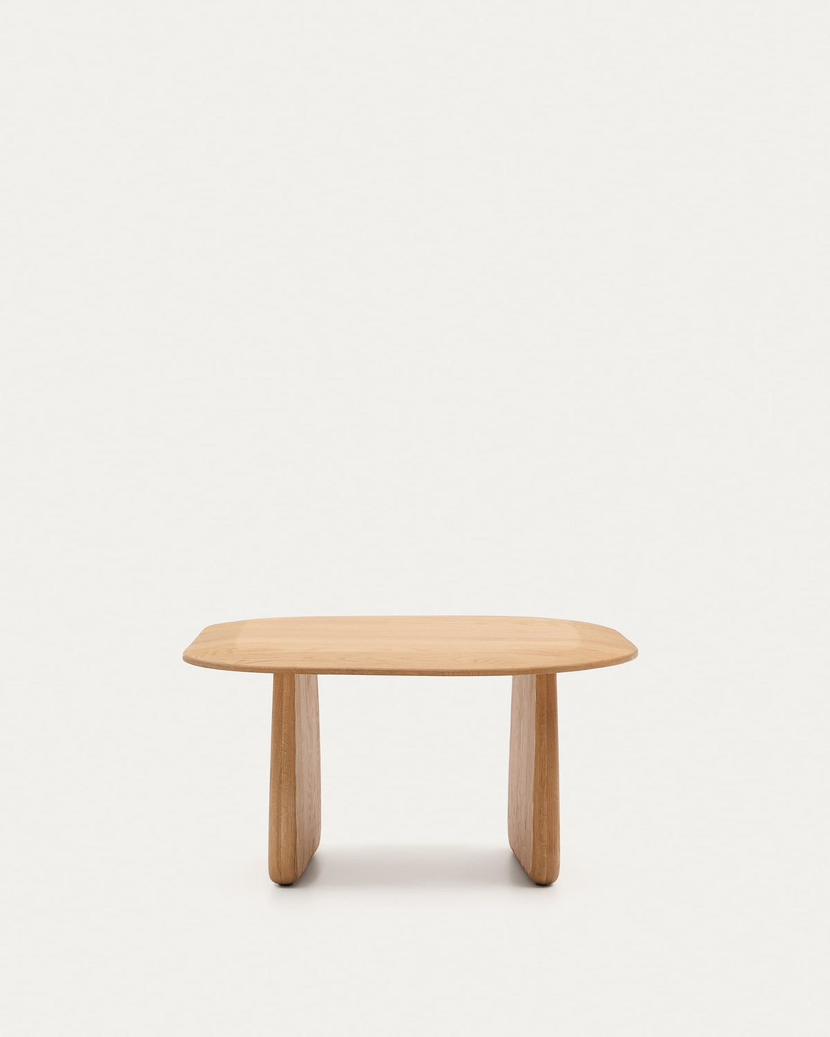 Table auxiliaire Japandi en bois de chêne finition naturelle 71 x 70 cm - Pirita