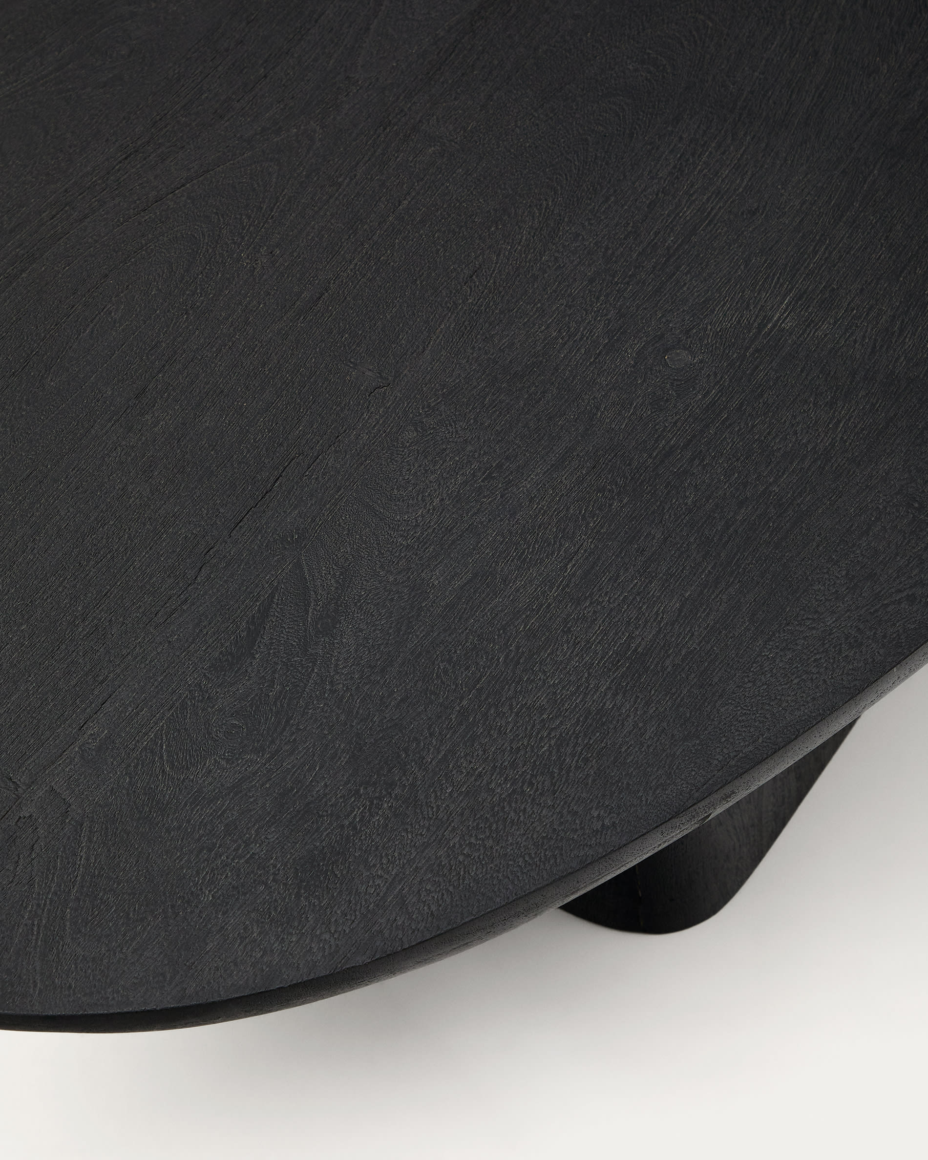 Table basse Japandi en bois d'acacia avec finition noire 140 x 70 cm - Ovak