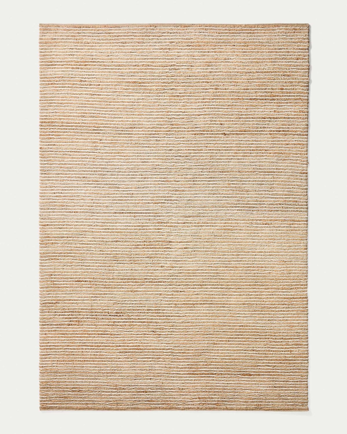Tapis Japandi en jute et laine beige 200 x 300 cm - Derule