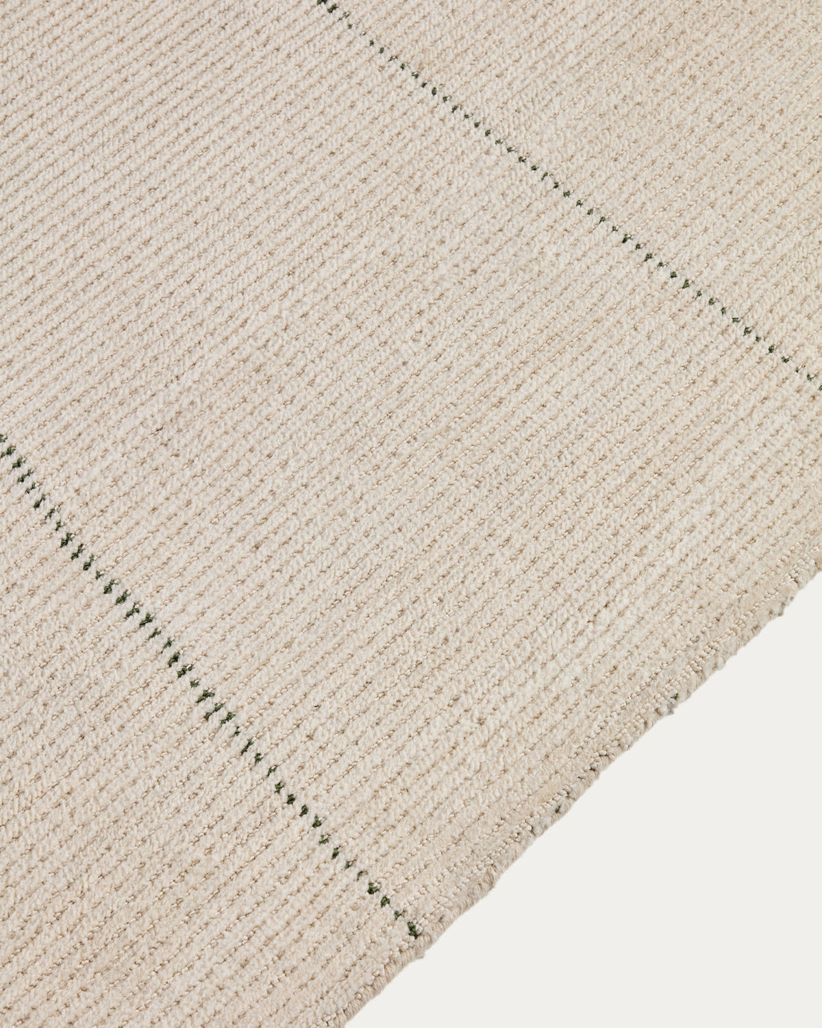 Tapis Japandi en fibres synthétiques écru avec motif géométrique vert 160 x 230 cm - Lisdan