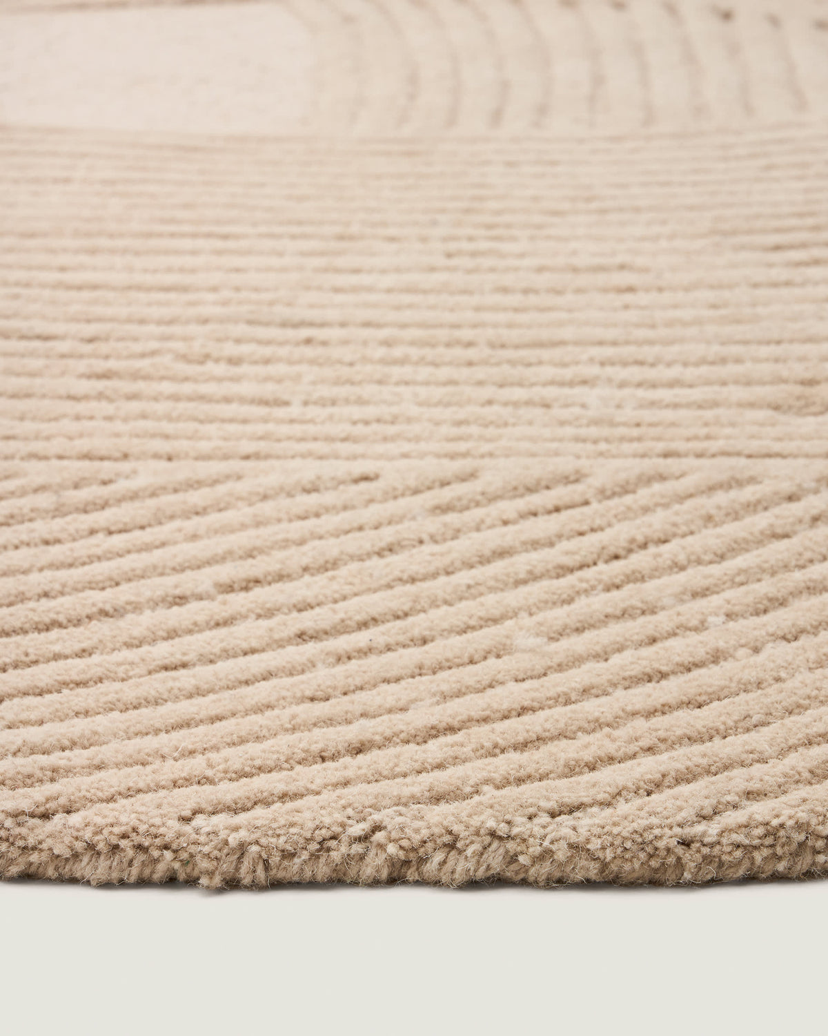 Tapis Japandi en laine beige 160 x 230 cm - Domm