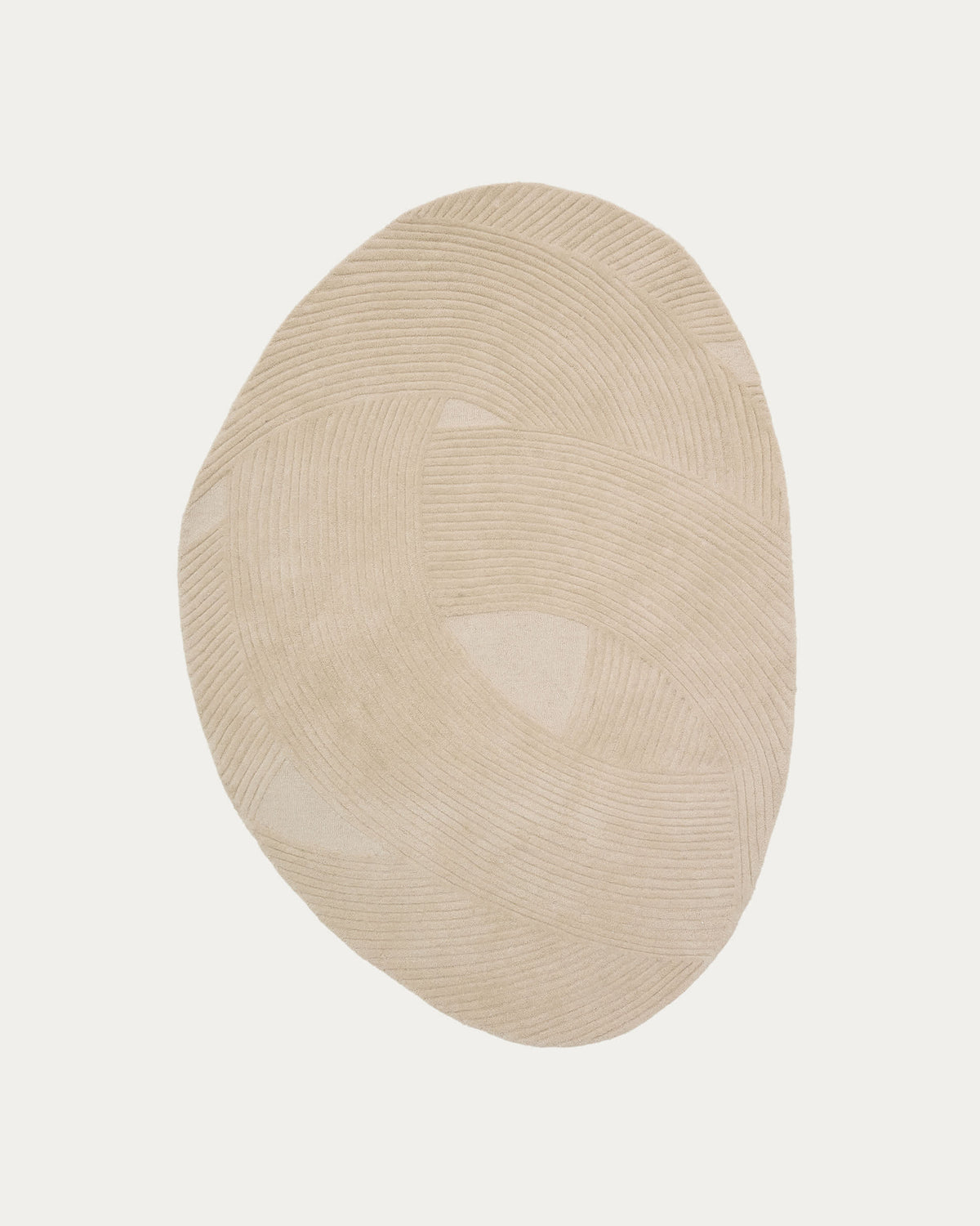 Tapis Japandi en laine beige 160 x 230 cm - Domm