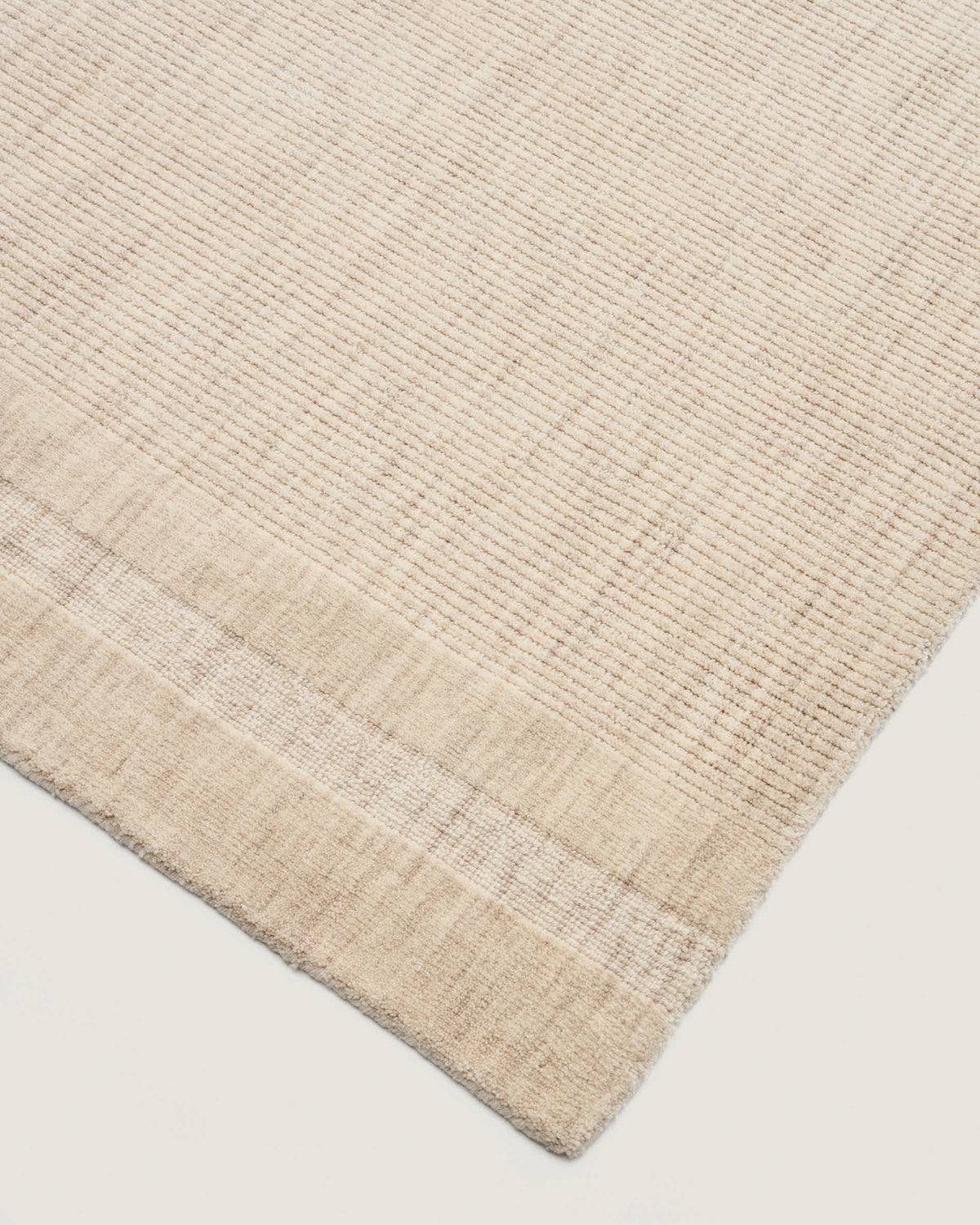 Tapis Japandi en laine jacquard à rayures beiges 230 x 160 cm - Dalena