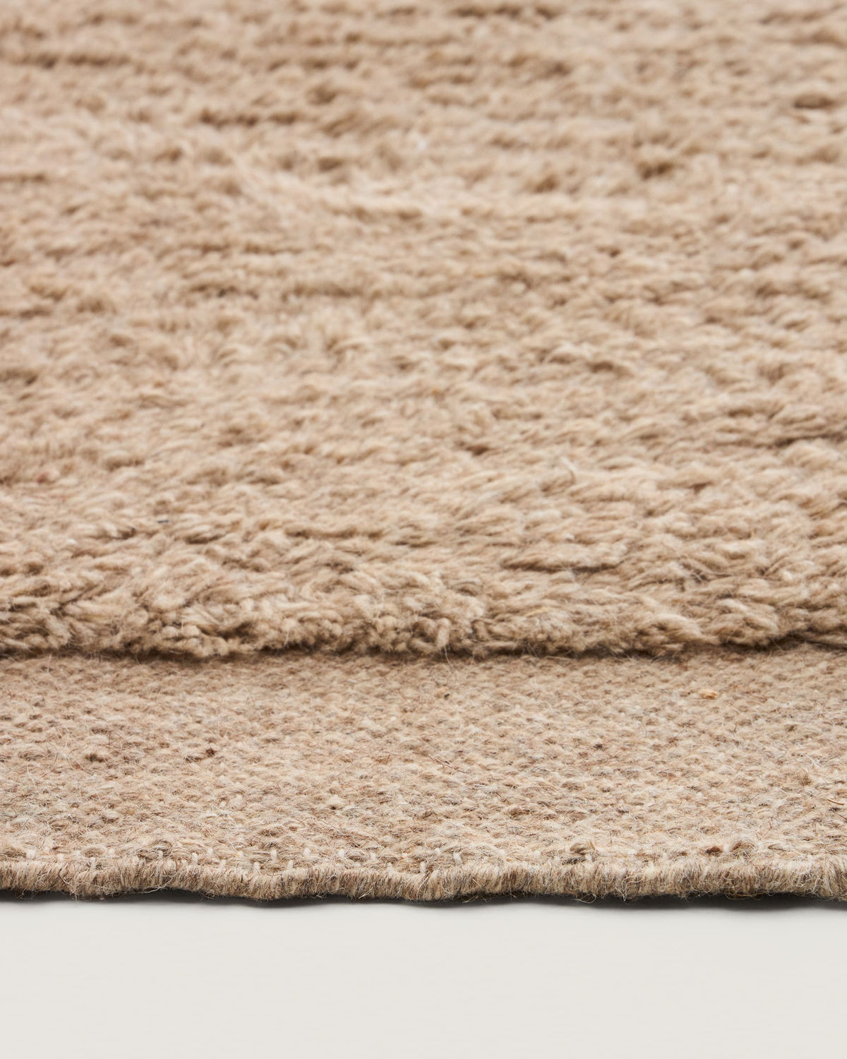 Tapis de couloir Japandi en laine beige 200 x 80 cm - Marely