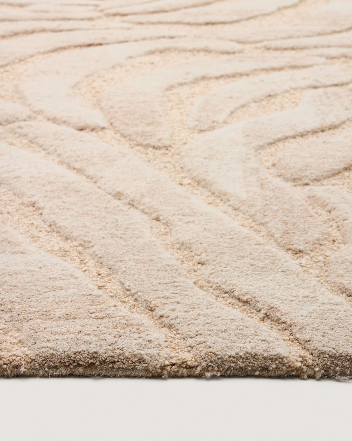 Tapis Japandi en mélange de laine jacquard motif zèbre 160 x 230 cm - Tribet