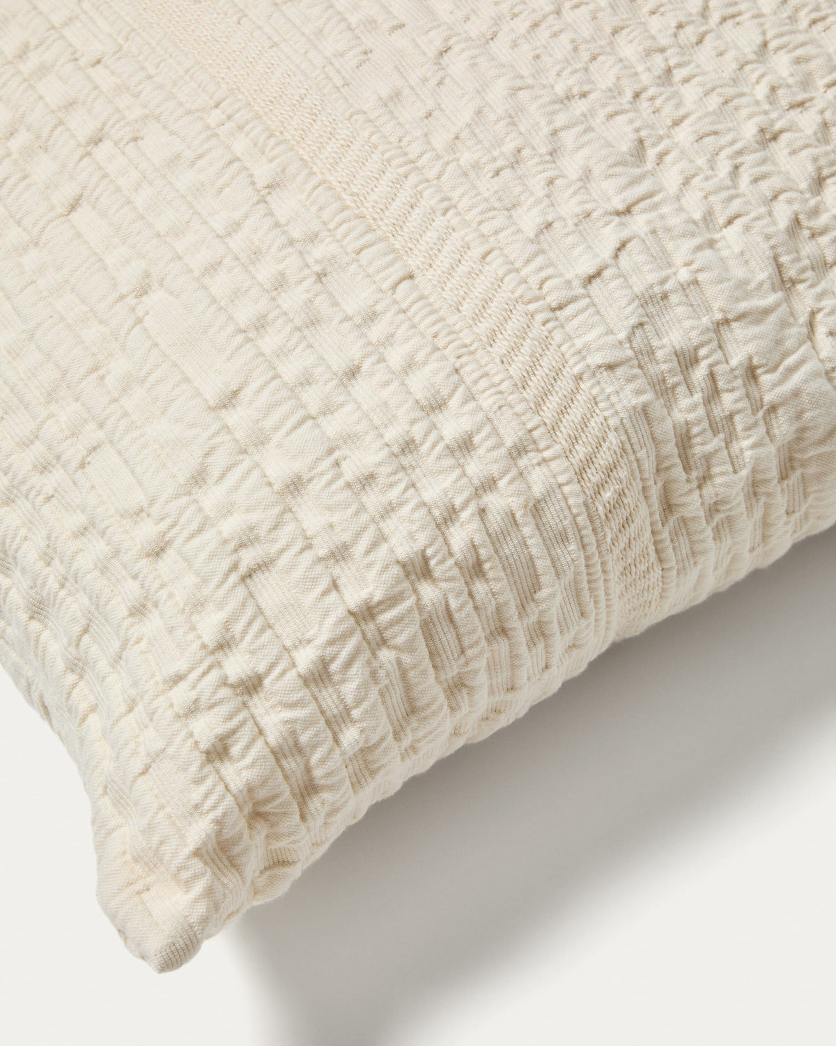 Ensemble Japandi de 2 housses de coussin 100 % coton avec structure et rayures 50 x 50 cm - Raylo