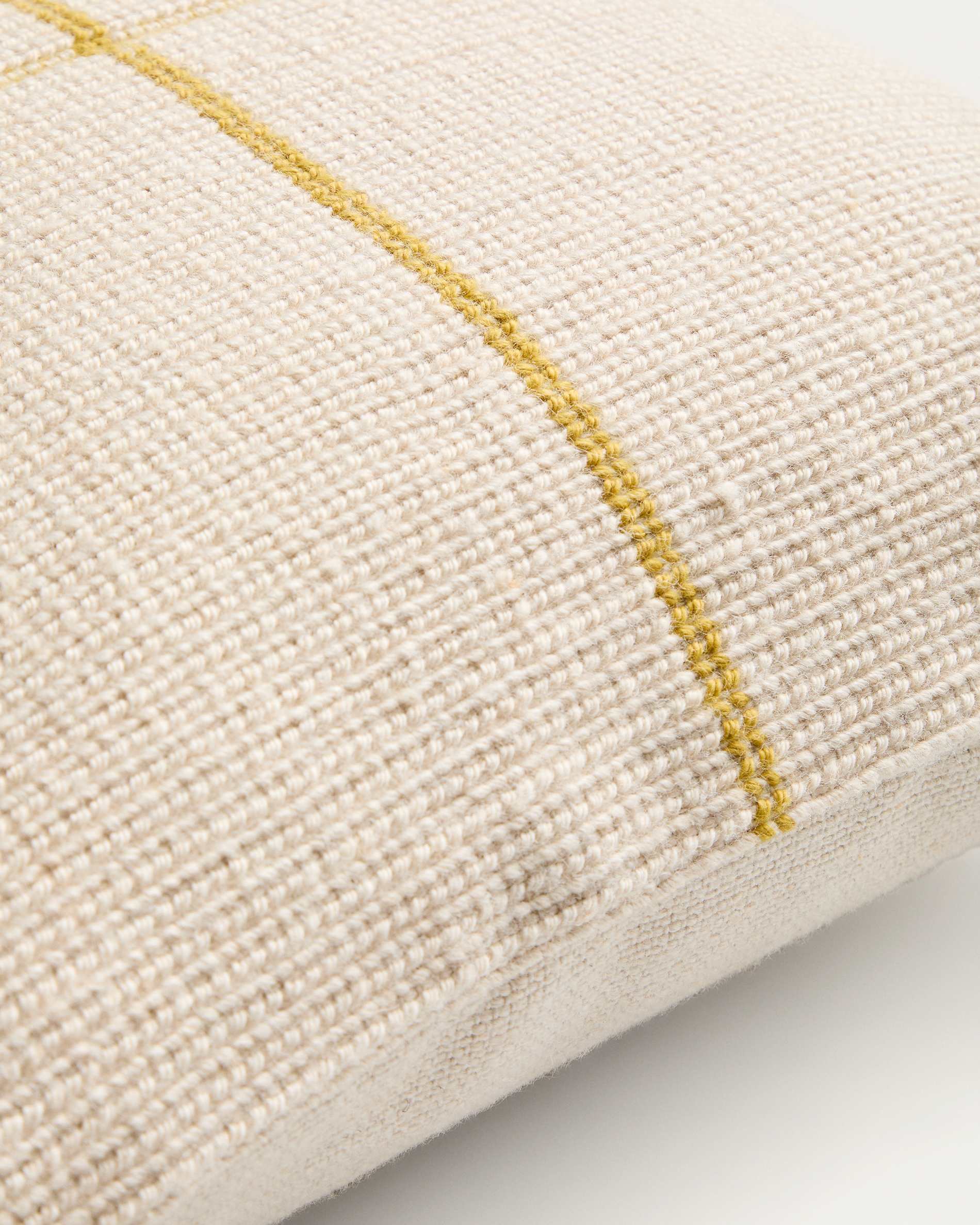 Housse de coussin Japandi 100 % PET jacquard jaune 45 x 45 cm - Atima