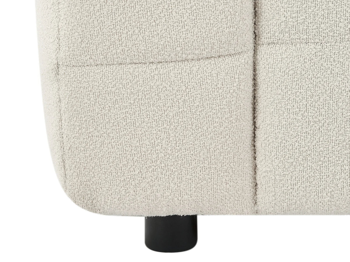 Canapé Japandi 3 places en bouclette blanc ivoire 213 cm - Lerici