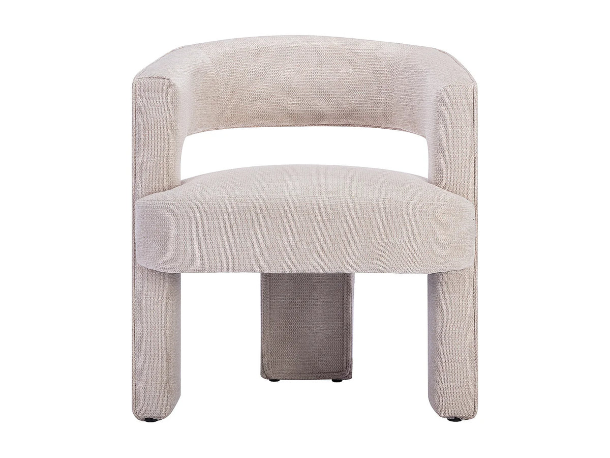 Fauteuil Japandi en tissu texturé beige - Fontanova