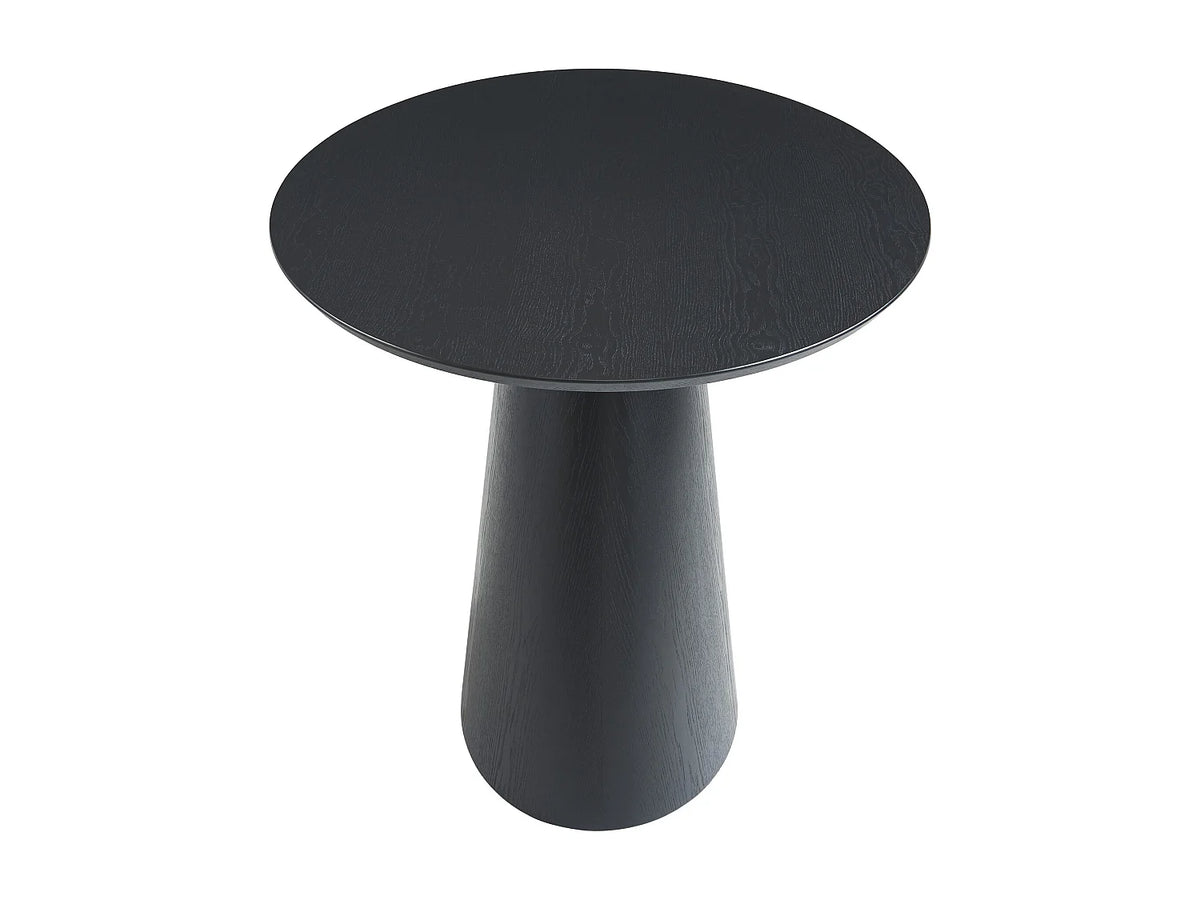 Table à manger ovale Japandi 6 personnes placage de frêne noir 160 x 90 cm - Antelada