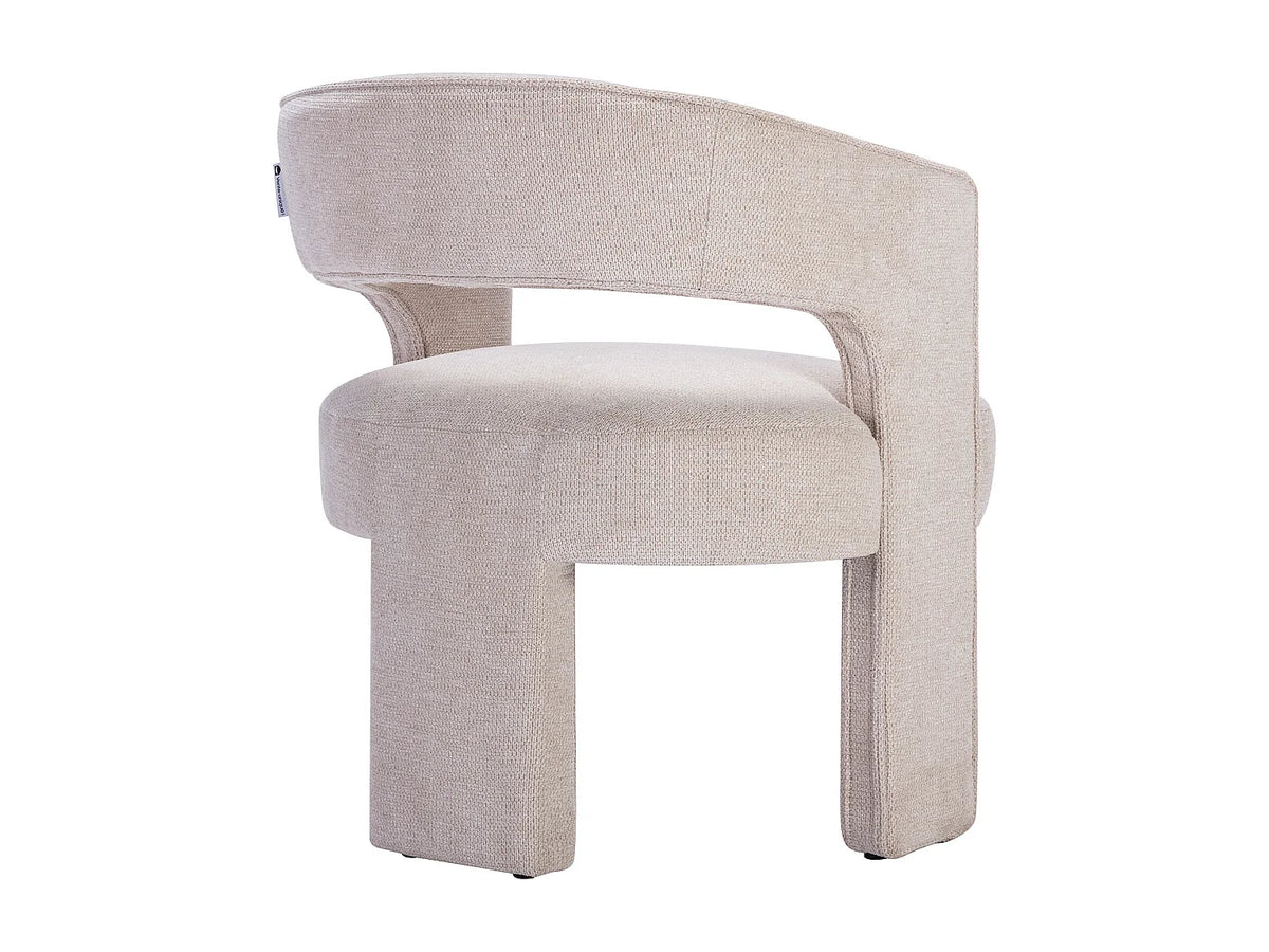 Fauteuil Japandi en tissu texturé beige - Fontanova