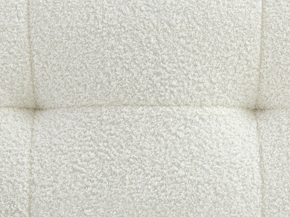 Canapé d'angle Japandi gauche 5 places en bouclette blanche 278 cm - Sopelana