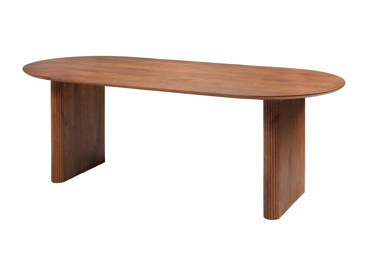 Table à manger Japandi 8 personnes en bois de manguier naturel 200 x 100 cm - Balimela