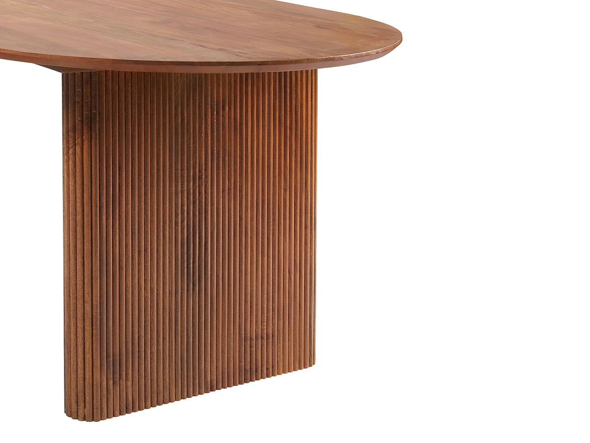 Table à manger Japandi 8 personnes en bois de manguier naturel 200 x 100 cm - Balimela