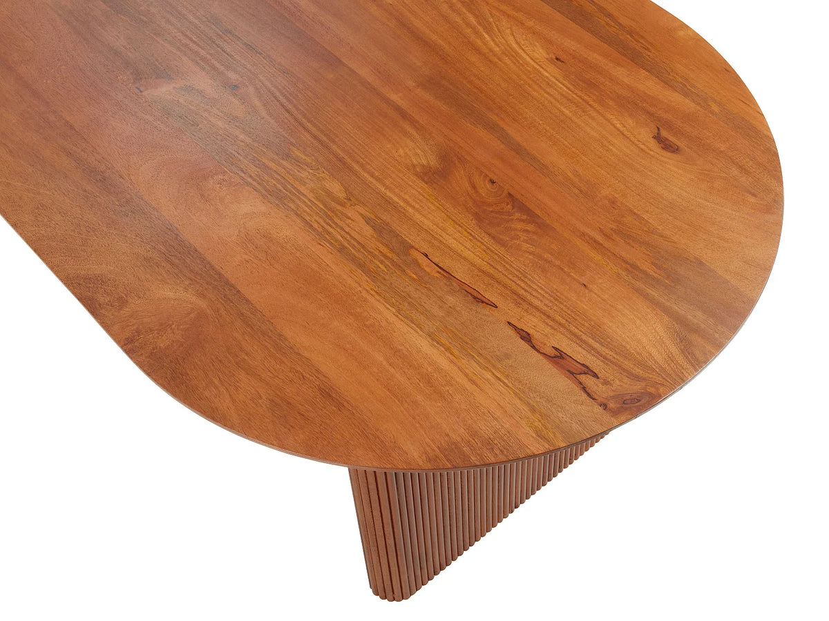 Table à manger Japandi 8 personnes en bois de manguier naturel 200 x 100 cm - Balimela