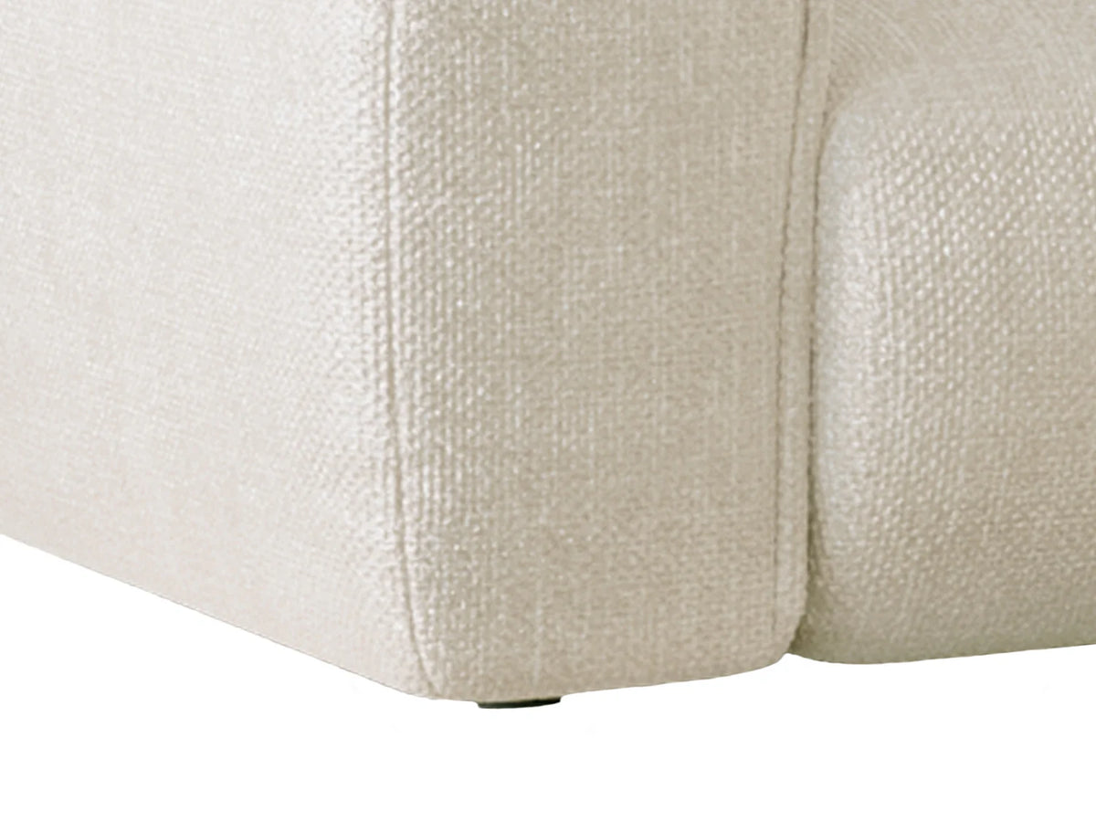 Canapé Japandi 3 places convertible express en tissu texturé beige 216 cm - Pognia