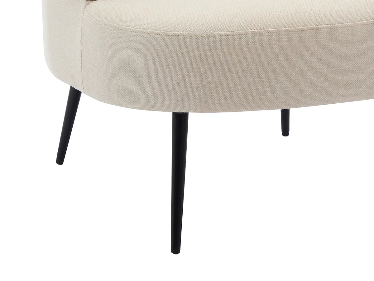 Fauteuil Japandi en tissu beige avec pieds en métal - Camedo