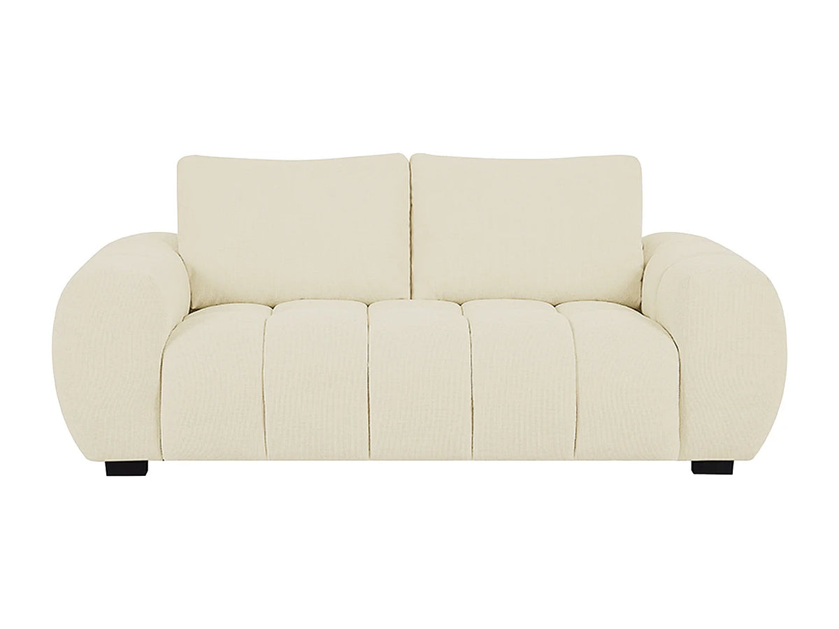 Canapé Japandi 3 places en tissu texturé beige 196 cm - Berenia