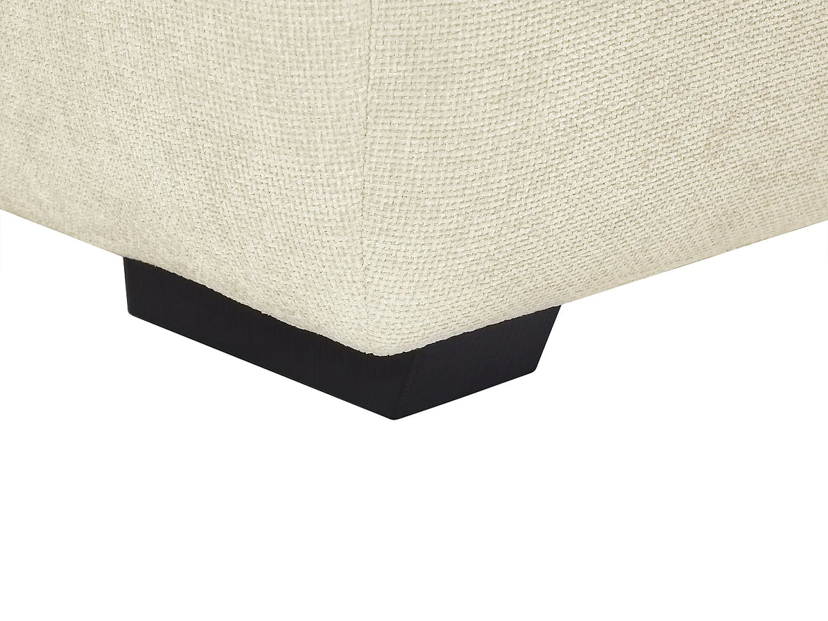 Grand canapé d'angle Japandi panoramique 7 places en tissu texturé beige 364 cm - Berenia