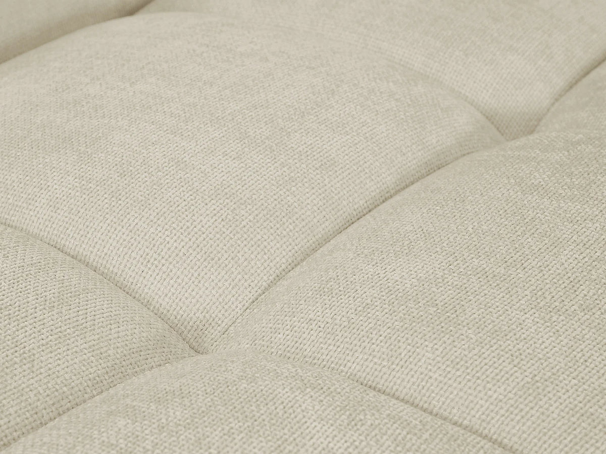 Grand canapé d'angle Japandi panoramique 7 places en tissu texturé beige 364 cm - Berenia