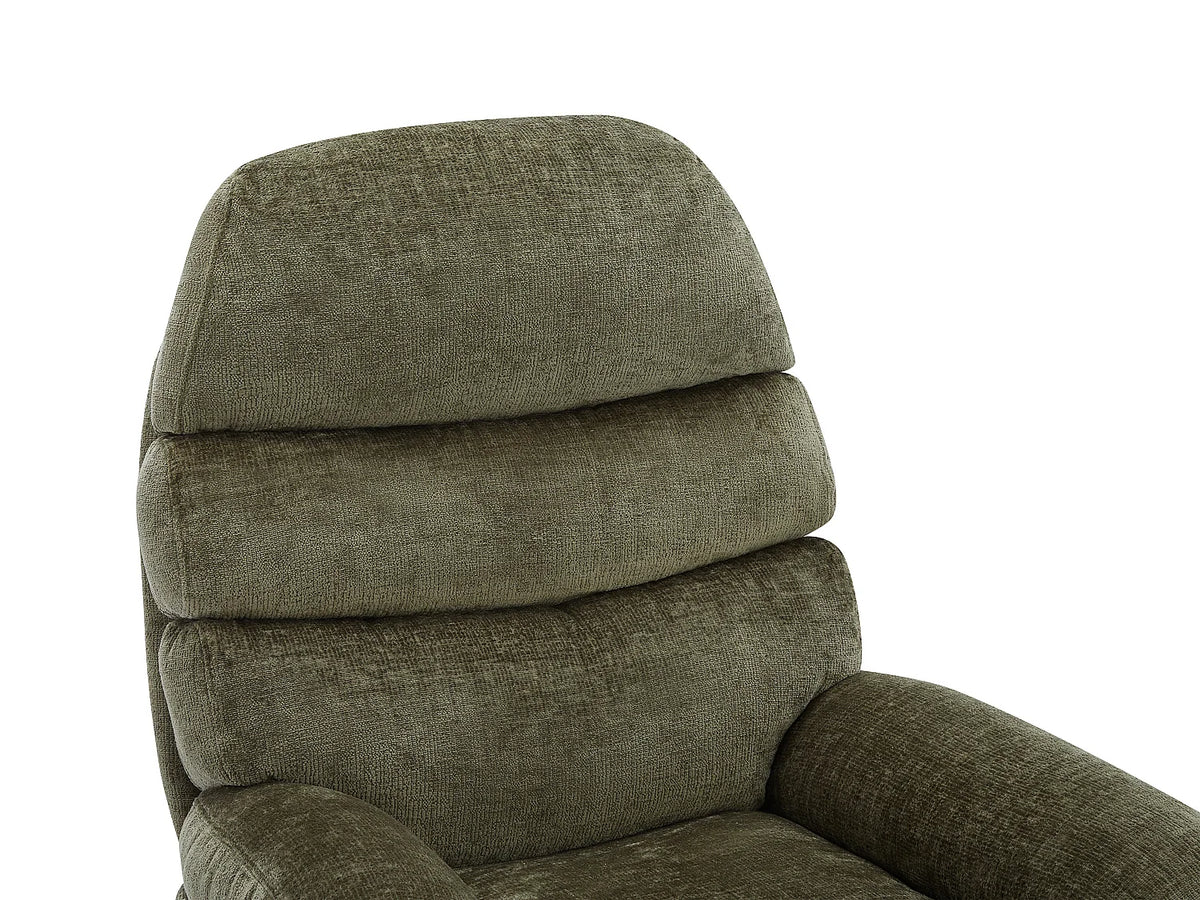 Fauteuil Japandi pivotant en tissu vert - Lizuta
