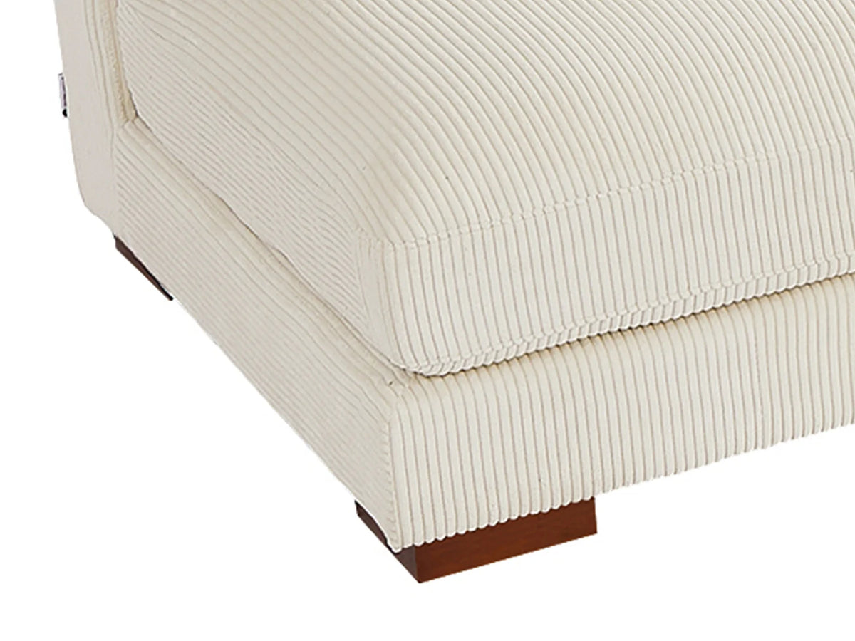 Canapé d'angle Japandi réversible en velours côtelé beige 275 cm - Sperone