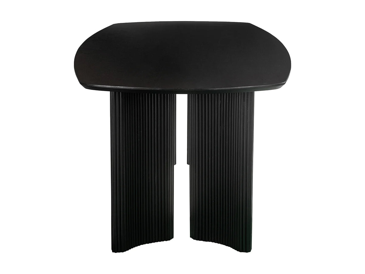 Table à manger Japandi 8 personnes en bois de manguier noir 200 x 100 cm - Tamenia