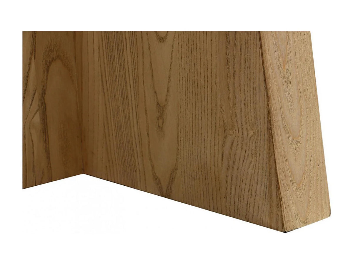 Table à manger ronde Japandi 5 personnes en bois massif beige patiné Ø 130 cm