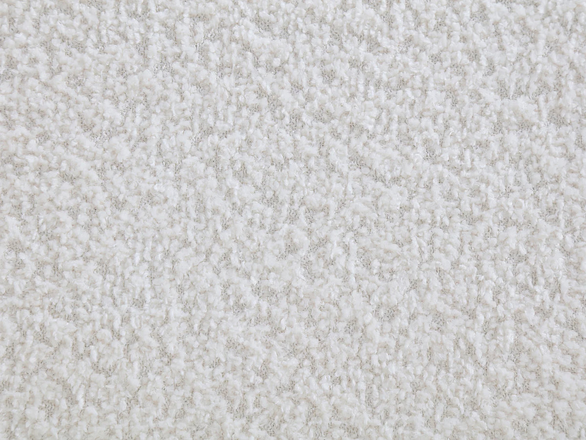 Canapé d'angle Japandi gauche 5 places en bouclette blanche 290 cm - Lapiota