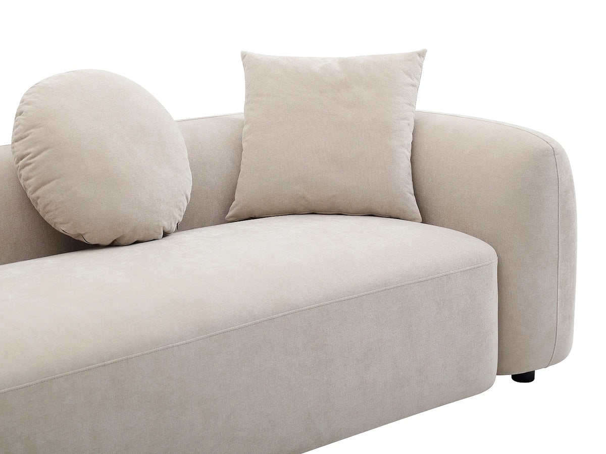 Canapé Japandi 3 places en tissu beige 229 cm - Oxila