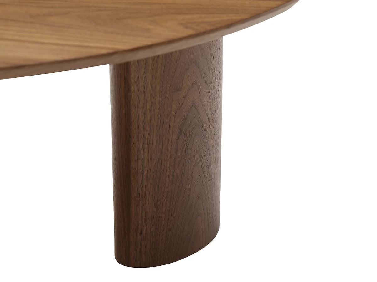 Table basse Japandi organique en placage de noyer naturel foncé 120 x 70 cm - Calynor