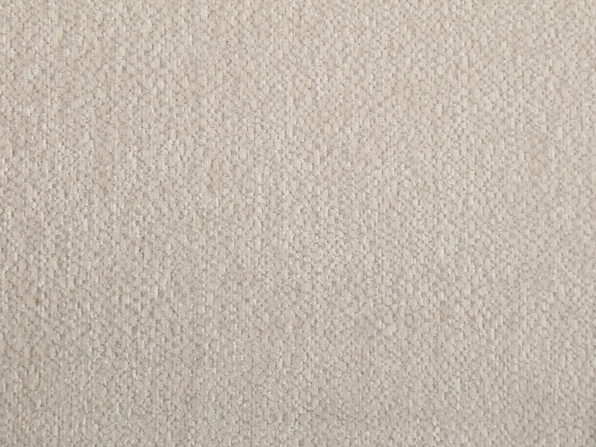 Fauteuil Japandi lounge arrondi en tissu chenille beige - Taliena