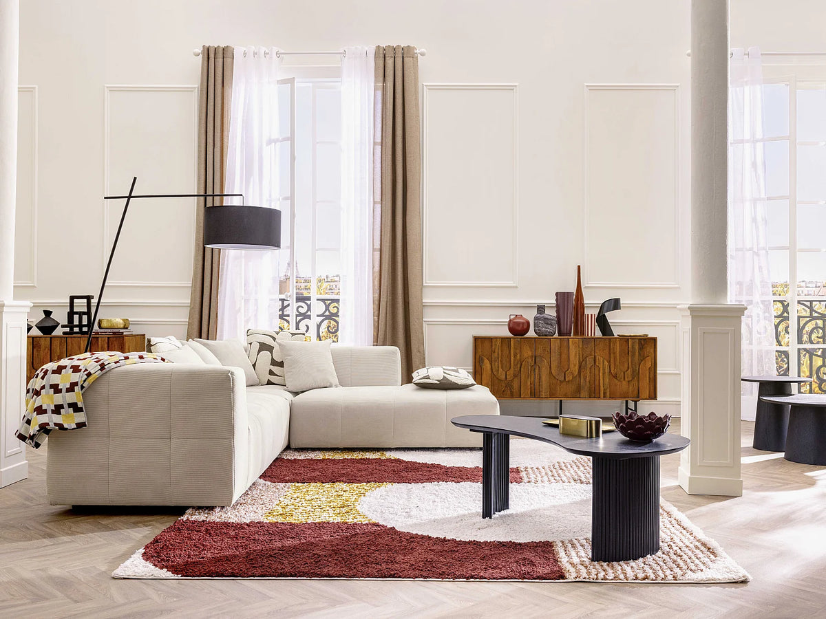 Tables basses gigognes Japandi rondes en placage chêne noir Ø 70 cm - Piari