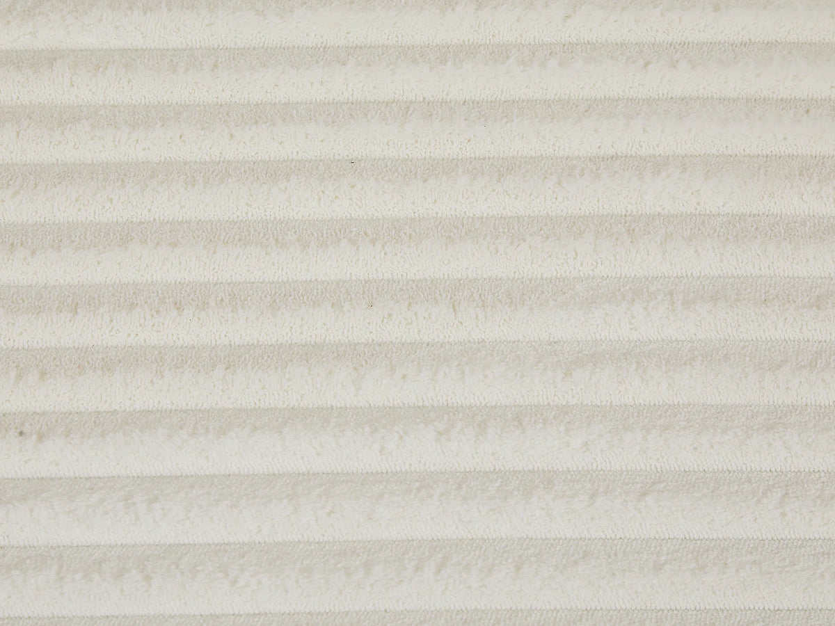 Canapé Japandi 3 places à assise profonde en velours côtelé grosses côtes beige 200 cm - Donilia