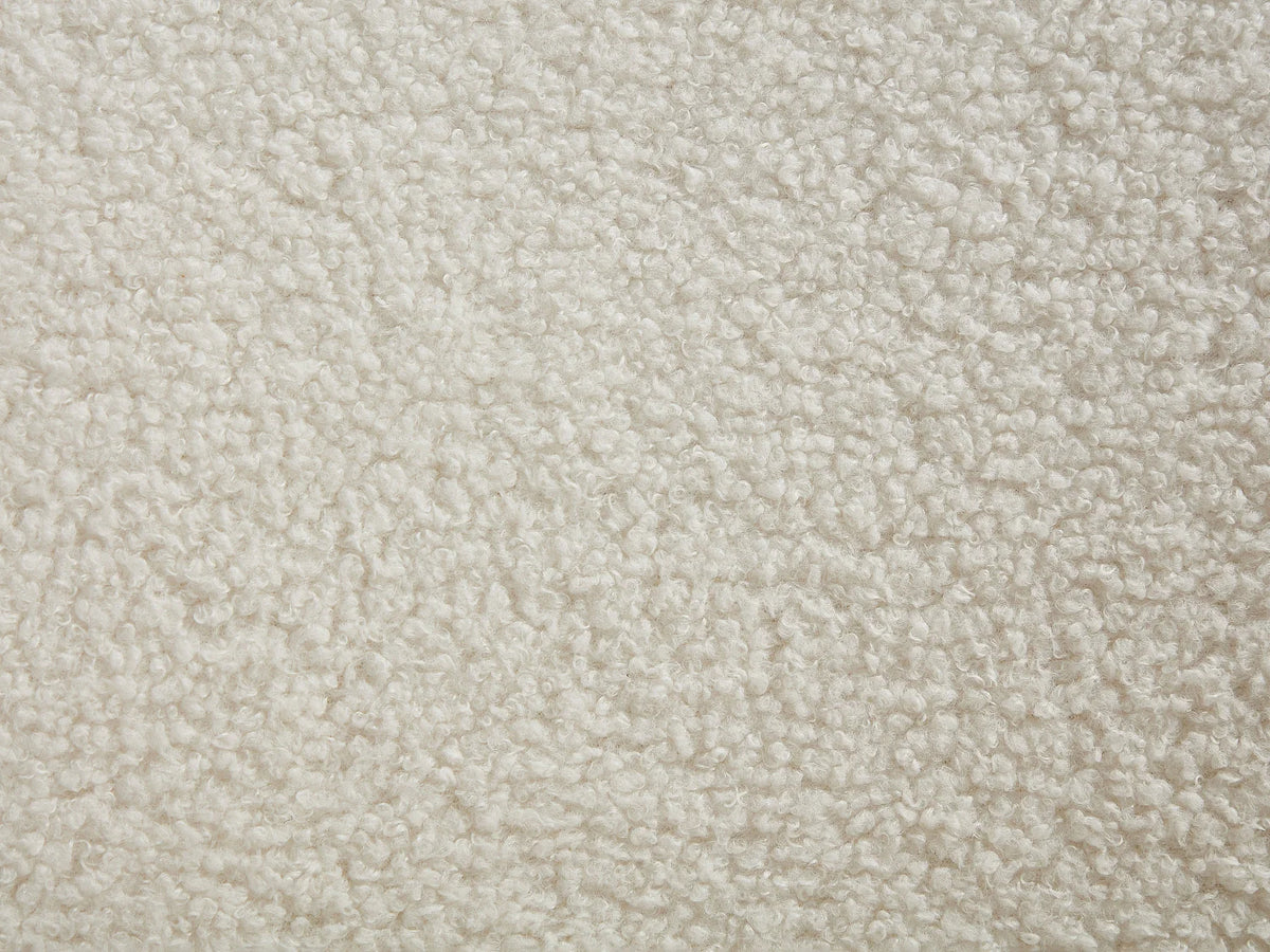 Fauteuil Japandi pivotant en tissu bouclette blanc - Netalio