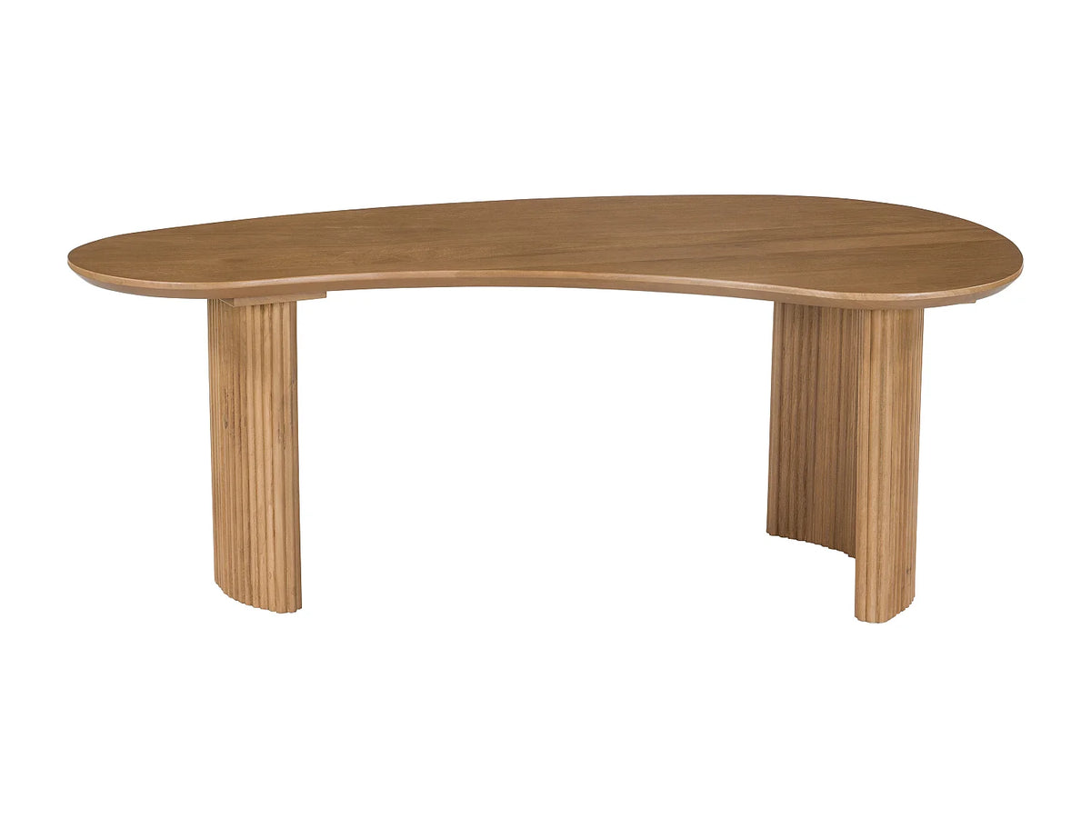 Table basse Japandi organique en bois de manguier naturel clair 120 x 70 cm - Tamenia