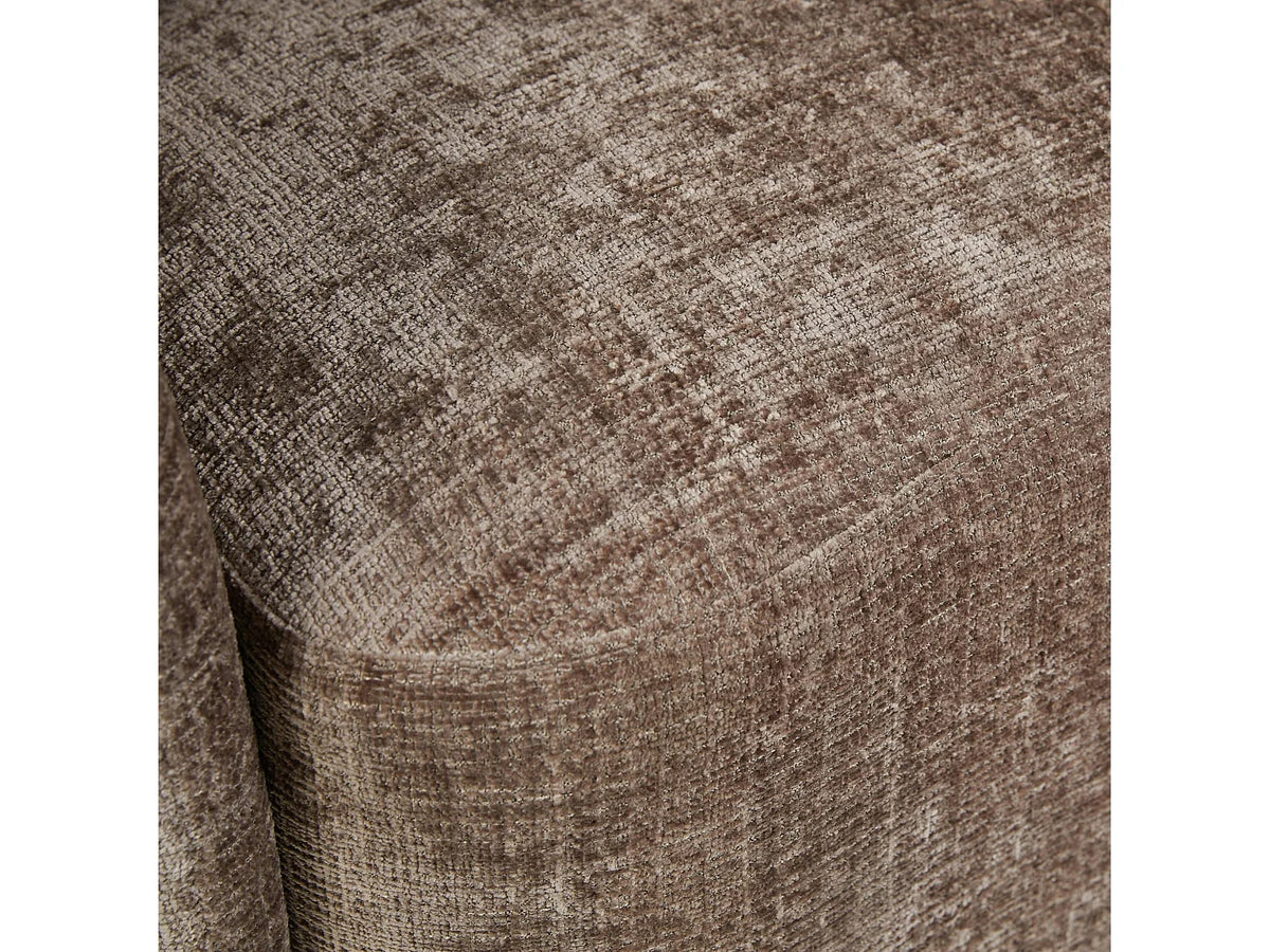 Fauteuil Japandi pivotant en tissu chenille marron - Belora