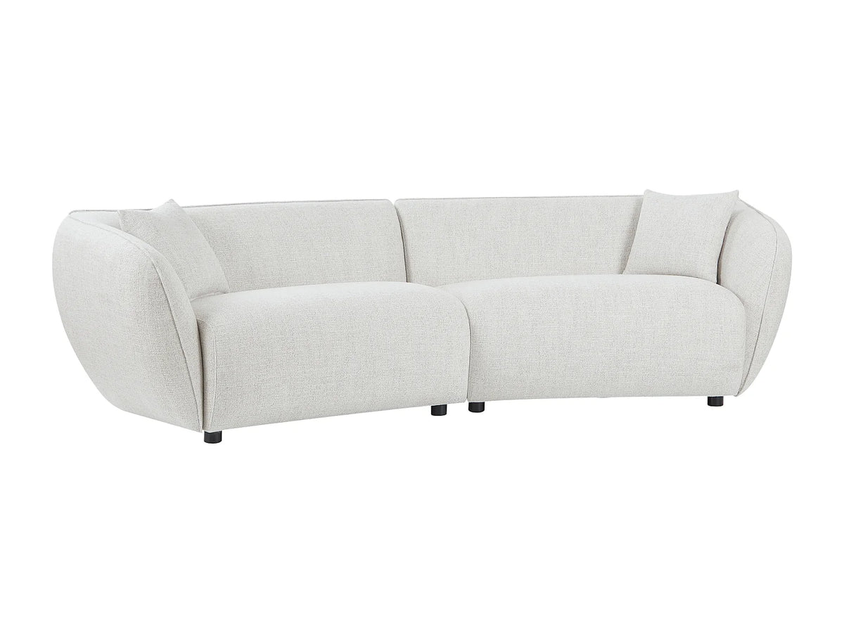 Canapé Japandi 4 places en tissu chiné beige 248 cm - Lucamo
